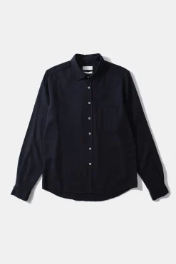 Hombre Edmmond Studios Adam Shirt Plain Navy