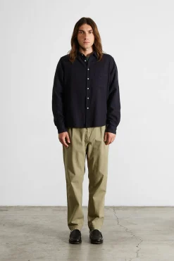 Hombre Edmmond Studios Adam Shirt Plain Navy