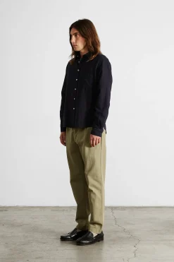 Hombre Edmmond Studios Adam Shirt Plain Navy