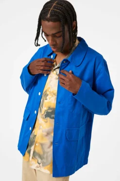 Hombre Edmmond Studios Albatros Jacket Plain Blue