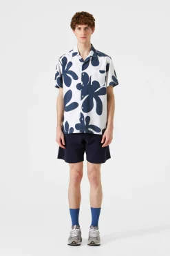 Hombre Edmmond Studios Alice Short Sleeve Shirt Printed Navy