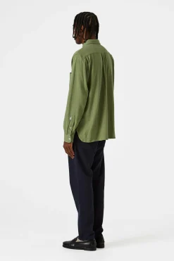 Hombre Edmmond Studios Andy Shirt Plain Olive