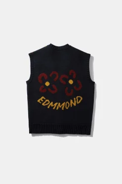 Hombre Edmmond Studios Argyle Vest Plain Navy