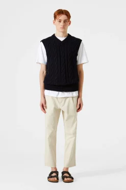Hombre Edmmond Studios Braided Vest Plain Navy