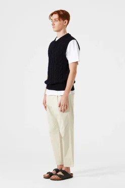 Hombre Edmmond Studios Braided Vest Plain Navy