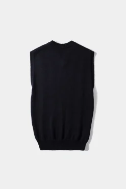 Hombre Edmmond Studios Braided Vest Plain Navy