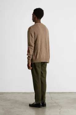 Hombre Edmmond Studios Brioche Cardigan Plain Brown