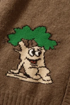 Hombre Edmmond Studios Brioche Cardigan Plain Brown