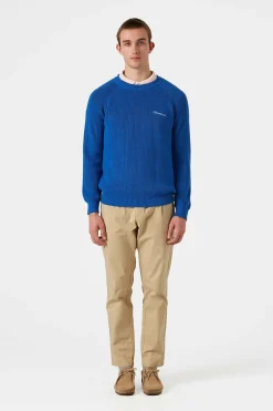 Hombre Edmmond Studios Canale Sweater Plain Blue