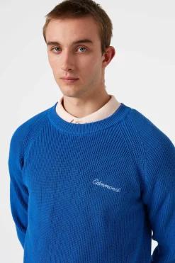 Hombre Edmmond Studios Canale Sweater Plain Blue