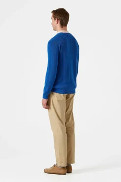 Hombre Edmmond Studios Canale Sweater Plain Blue