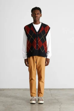 Hombre Edmmond Studios Chino Herringbone Plain Caramel