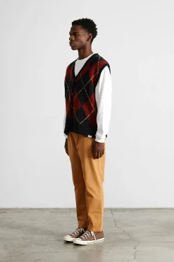 Hombre Edmmond Studios Chino Herringbone Plain Caramel