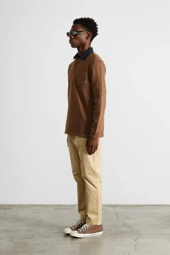 Hombre Edmmond Studios College Polo Plain Brown