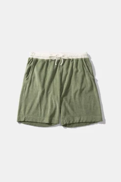 Hombre Edmmond Studios Contrast Terry Shorts Plain Olive