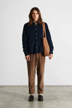Hombre Edmmond Studios Cord Shirt Plain Navy
