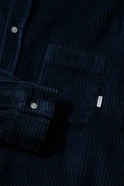 Hombre Edmmond Studios Cord Shirt Plain Navy