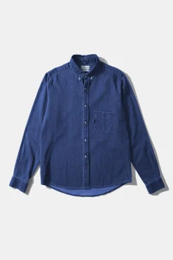 Hombre Edmmond Studios Day Shirt Denim Plain Stonewash