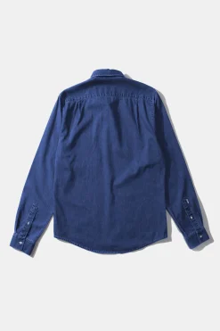 Hombre Edmmond Studios Day Shirt Denim Plain Stonewash