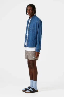 Hombre Edmmond Studios Day Shirt Denim Plain Stonewash