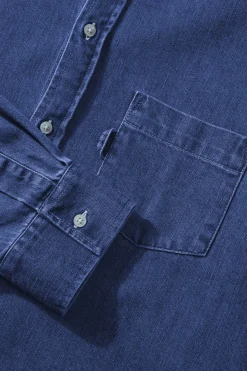 Hombre Edmmond Studios Day Shirt Denim Plain Stonewash