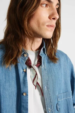 Hombre Edmmond Studios Day Shirt Denim Plain Stonewash