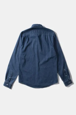 Hombre Edmmond Studios Day Shirt Denim Plain Stonewash