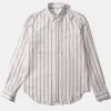 Hombre Edmmond Studios Day Shirt Stripes Plain Off White