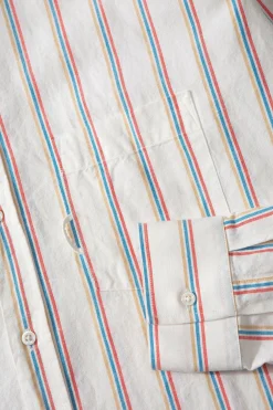 Hombre Edmmond Studios Day Shirt Stripes Plain Off White