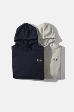 Hombre Edmmond Studios Duck Head Special Hoodie Plain Navy