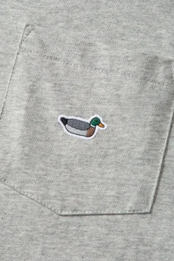 Hombre Edmmond Studios Duck Patch Tee Plain Grey Melange