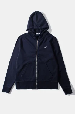 Hombre Edmmond Studios Duck Patch Zip Hoodie Plain Navy