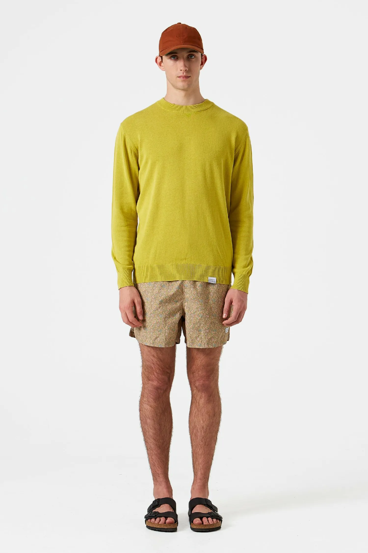 Hombre Edmmond Studios Flax Sweater Plain Green