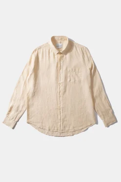 Hombre Edmmond Studios Linen Shirt Plain Beige