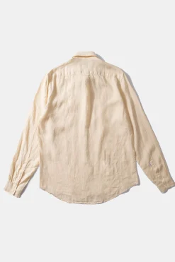 Hombre Edmmond Studios Linen Shirt Plain Beige