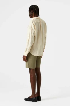 Hombre Edmmond Studios Linen Shirt Plain Beige