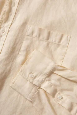 Hombre Edmmond Studios Linen Shirt Plain Beige