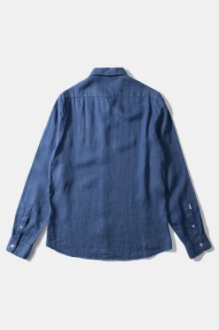 Hombre Edmmond Studios Linen Shirt Plain Blue
