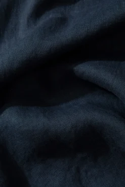 Hombre Edmmond Studios Linen Shirt Plain Navy