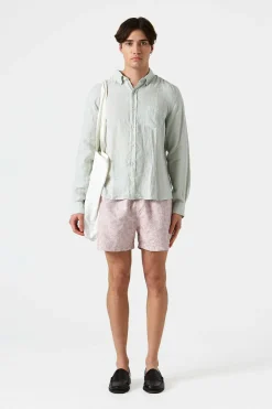 Hombre Edmmond Studios Linen Shirt Plain Sage