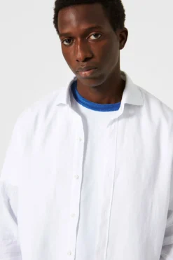 Hombre Edmmond Studios Linen Shirt Plain White