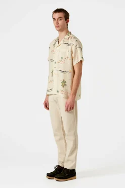 Hombre Edmmond Studios Matt Short Sleeve Plain Off White