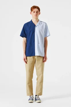 Hombre Edmmond Studios Middle Shirt Colour Block Navy