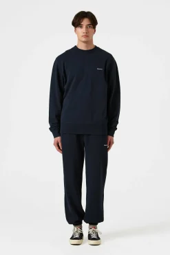 Hombre Edmmond Studios Mini Logo Pants Plain Navy
