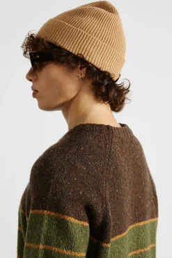 Hombre Edmmond Studios Multi Stripes Sweater Plain Brown