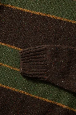 Hombre Edmmond Studios Multi Stripes Sweater Plain Brown