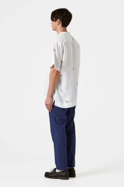 Hombre Edmmond Studios Murano Seersucker Pants Plain Navy