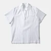 Hombre Edmmond Studios Polo Shirt Seersucker Plain White
