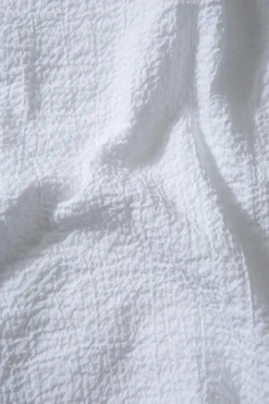 Hombre Edmmond Studios Polo Shirt Seersucker Plain White