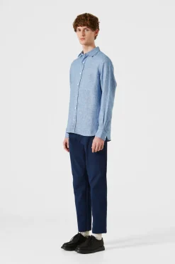 Hombre Edmmond Studios Port Shirt Plain Blue